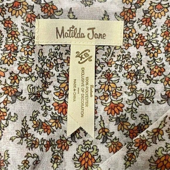 Matilda Jane Rustic Floral Fly By Boho Chiffon Blouse XS - Picture 9 of 9